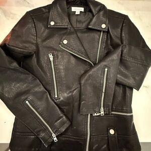 Topshop faux leather moto jacket